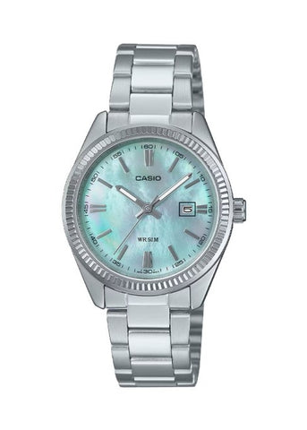 CASIO LADIES ANALOGUE BLUE DIAL STAINLESS STEEL BRACELET LTP1302DS-2A