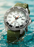 CITIZEN ECO-DRIVE PROMASTER DIVERS SEA GREEN BAND BN0265-00A