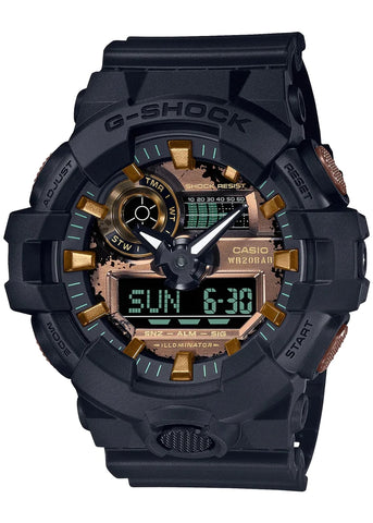 CASIO G-SHOCK DUO BLACK / RUST SERIES BLACK RESIN BAND GA700RC-1A