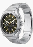 FOSSIL EVERETT CHRONOGRAPH GREEN PATTERN DIAL STAINLESS FS6183