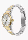 FOSSIL EVERETT SILVER DIAL BAGUETTE STONE TWO-TONE BRACELET ES5494