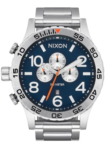 NIXON 51-30 CHRONO STAINLESS STEEL / MIDNIGHT BLUE DIAL A1389 5210-00