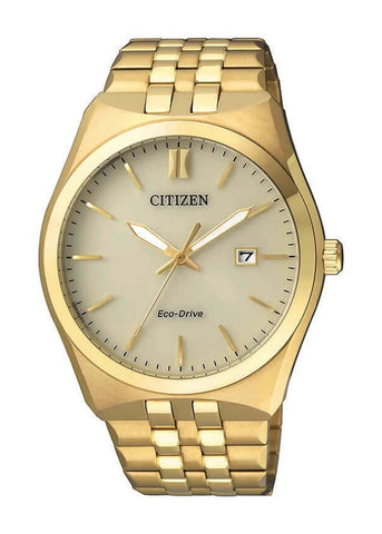 CITIZEN GENTS ECO- DRIVE GOLD BRACELET BM7332-61P
