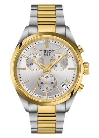 TISSOT SWISS PR100 CHRONOGRAPH T-CLASSIC SILVER DIAL T150-417-22-031-00