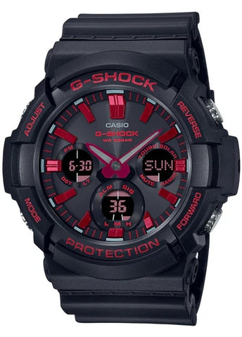 CASIO G-SHOCK ANALOGUE / DIGITAL IGNITE RED SOLAR BLACK GAS100BNR-1A