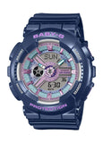 CASIO BABY-G ANALOGUE / DIGITAL GLOSSY BLUE RESIN BAND BA110MC-2A