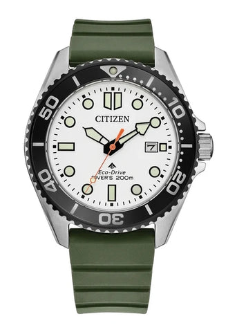 CITIZEN ECO-DRIVE PROMASTER DIVERS SEA GREEN BAND BN0265-00A