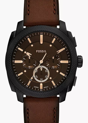 FOSSIL MACHINE CHRONOGRAPH BROWN DIAL BROWN LEATHER FS6101