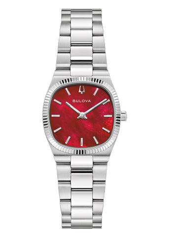 BULOVA LAIDES CLASSIC MINI SEVILLE RED DIAL STAINLESS STEEL 96L354