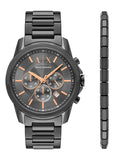 ARMANI EXCHANGE BANKS GREY DIAL GUNMETAL BOX SET BRACELET AX7170SET