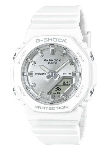 CASIO G-SHOCK DUO SLIM SMALL SIZE SILVER DIAL WHITE BAND GMAP2100VA-7A