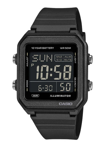 CASIO DIGITAL LARGE LCD DIAL BLACK RESIN W221H-1B
