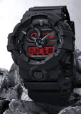 CASIO G SHOCK ANALOGUE/DIGITAL BLACK RESIN BOLD RED DIAL GA700BBR-1A