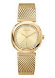 DKNY EVENING CRYSTAL SET CHAMPAGNE DIAL GOLD MESH DK1L082M0035
