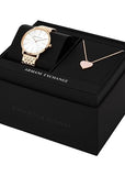 ARMANI EXCHANGE LOLA ROSE GOLD BOX SET WITH NECKLACE AX7145SET