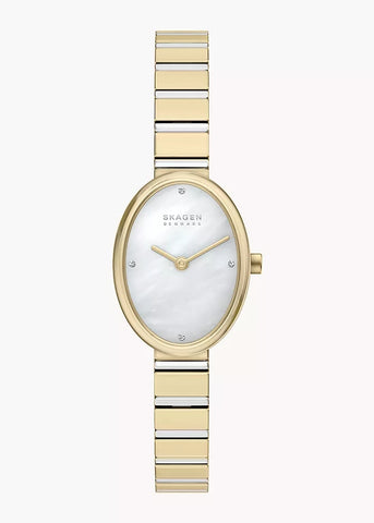 SKAGEN ANITA OVAL MOTHER OF PEARL DIAL TWO-TONE BRACELET SKW3183
