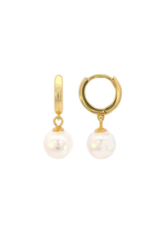 GEORGINI ADAGIO NINE-2-FIVE PEARL HOOP EARRINGS GOLD IE1222G