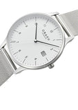 OBAKU CHIA STAINLESS STEEL MESH BRACELET WHITE DIAL V298GDCWMC