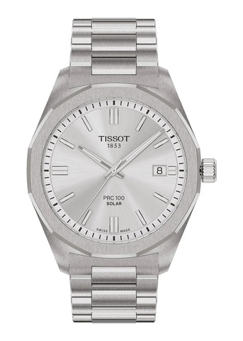 TISSOT SWISS GENTS PRC 100 SOLAR STAINLESS STEEL BRACELET T151-422-11-031-00