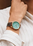 BULOVA LADIES SUTTON CLASSIC WESTERN TURQUOISE DIAL LEATHER 97L203