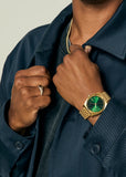 NIXON TIME TELLER GOLD GREEN SUNRAY DIAL A045 1919-00