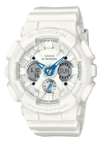 CASIO G-SHOCK DUO S SERIES BLUE ACCENTS WHITE RESIN BAND GMAS120SA-7A2
