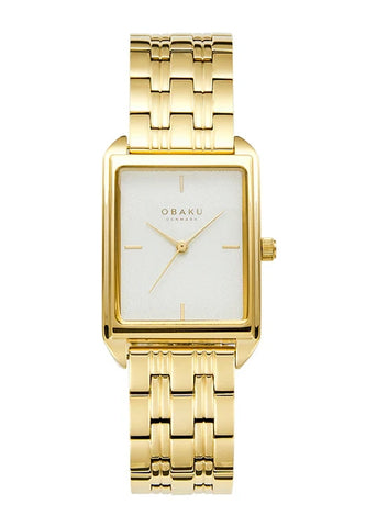 OBAKU KAMILLE CIDER GOLD BRACELET SILVER DIAL V293LXGISG