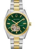 BULOVA GENTS SURVEYOR AUTOMATIC GREEN DIAL TWO-TONE 98A338