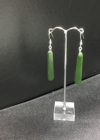 NZ GREENSTONE DROP EARRINGS BD263 38MM