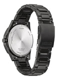 CITIZEN GENTS ECO-DRIVE BLACK DIAL BLACK BRACELET AW1855-52E