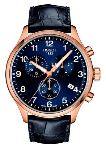 TISSOT SWISS GENTS CHRONOGRAPH XL CLASSIC BLUE DIAL LEATHER T116-617-36-042-00