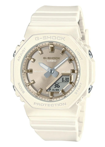 CASIO G-SHOCK DUO SLIM SMALL SIZE SOFT GOLD DIAL PEARL BAND GMAP2100ST-7A