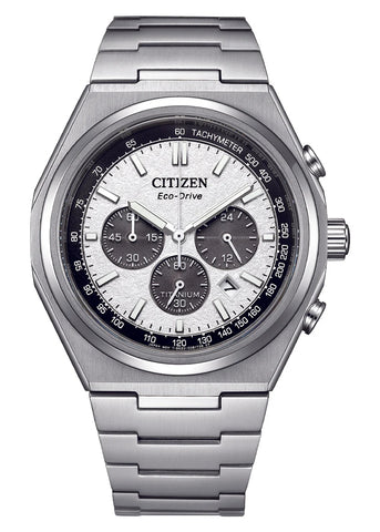 CITIZEN ECO-DRIVE ZENSHIN CHRONOGRAPH TITANIUM SILVER DIAL CA4610-85A