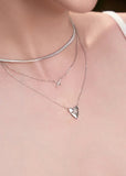 ANIA HAIE HEART HUNTER SILVER KISS PAVE SILVER NECKLACE N057-01H