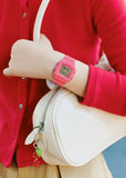 CASIO BABY-G DIGITAL SQUARE PINK RESIN BAND & HEART HOLDER BGD10KH-4D