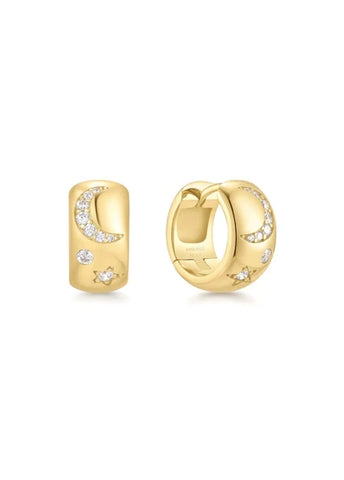 ANIA HAIE GOLD CELESTIAL HUGGIE HOOP EARRINGS E066-09G