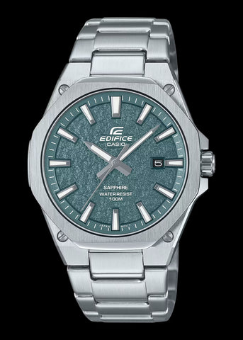 CASIO EDIFICE TEAL TEXTURE DIAL SAPPHIRE GLASS STAINLESS EFRS108DE-3A