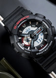 CASIO G SHOCK ANALOGUE / DIGITAL BLACK RESIN BAND GA110-1A