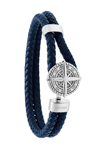 ROCHET JEWELLERY CAP HORN NAVY BRAIDED LEATHER HB0806