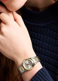 FOSSIL EVERETT SILVER DIAL BAGUETTE STONE TWO-TONE BRACELET ES5494