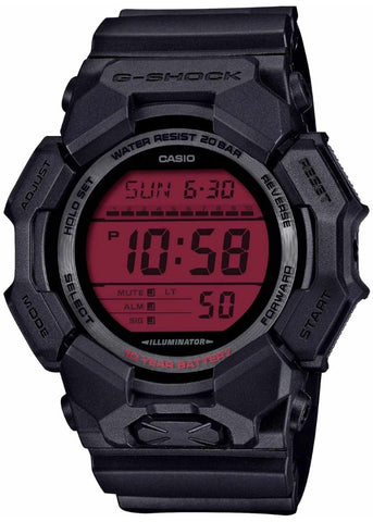 CASIO G-SHOCK RUGGED DIGITAL BOLD RED DIAL BLACK RESIN BAND GD010BRR-1D
