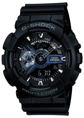 CASIO G-SHOCK ANALOGUE / DIGITAL BLACK RESIN BAND GA110-1B