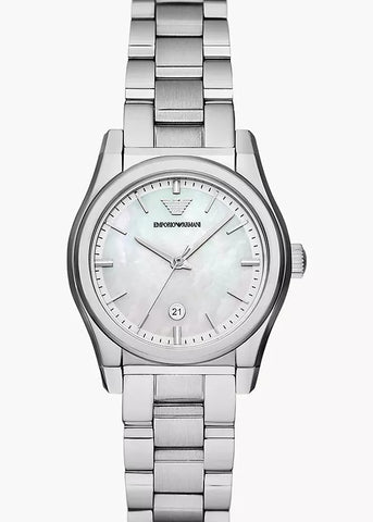 EMPORIO ARMANI FEDERICA MOTHER OF PEARL DIAL STAINLESS STEEL AR11557