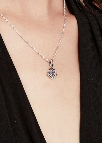 STOLEN GIRLFRIENDS CLUB JAGGED TEARDROP AMETHYST NECKLACE JWL1-26-3