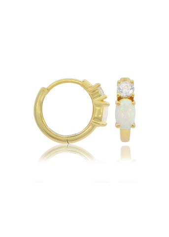 GEORGINI OPAL GLOW CREATED OPAL CZ GOLD HOOP EARRINGS IE1185G