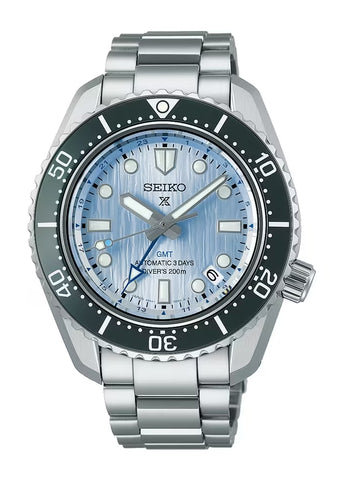SEIKO PROSPEX AUTOMATIC DIVERS G.M.T BLUE DIAL BOX SET SPB385J