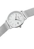 OBAKU CHIA LILLE STAINLESS STEEL MESH BRACELET WHITE DIAL V298LDCWMC