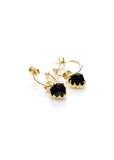 STOLEN GIRLFRIENDS CLUB LOVE CLAW BLACK ONYX EARRINGS GOLD JWL20245O-18YGP