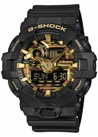 CASIO G SHOCK ANALOGUE/DIGITAL BLACK RESIN CAMOUFLAGE DIAL GA700CF-1A