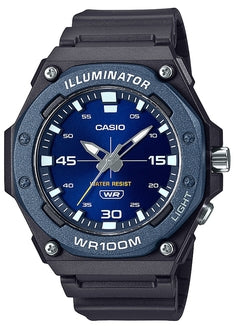 CASIO ANALOGUE BLUE DIAL BLACK RESIN BAND MW620H-2A